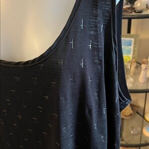 Forever 21 Black Tank Top with Cross Pattern